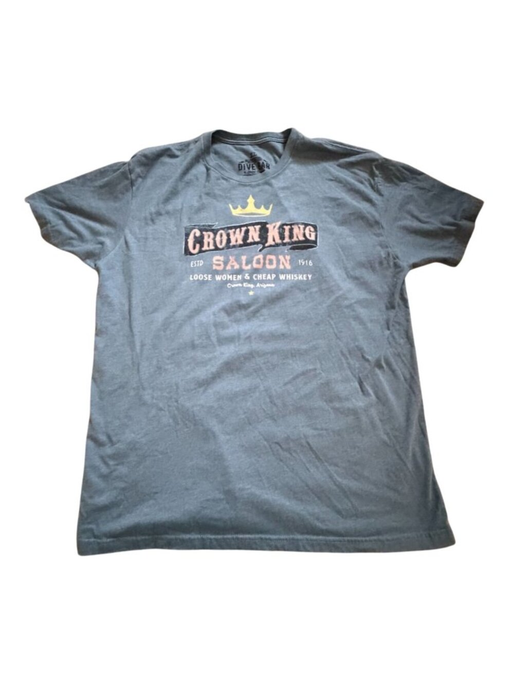 Dive Bar Shirt Club-Crown King Saloon, Crown King Arizona-Mens T-Shirt-XL-Blue-G